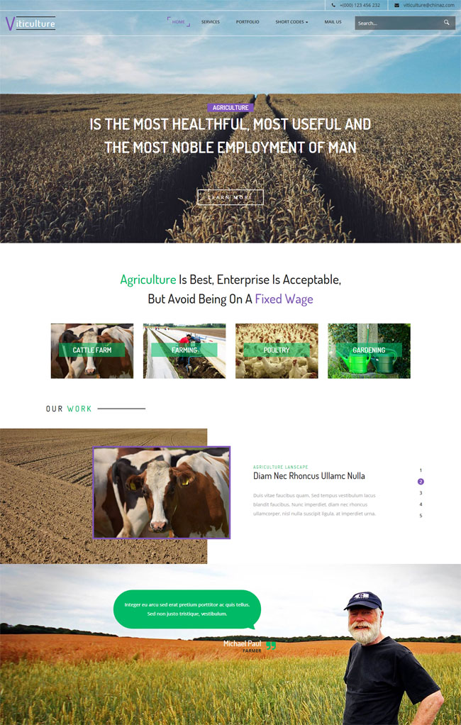 HTML5农业科技网站模板（农产品网页设计模板）