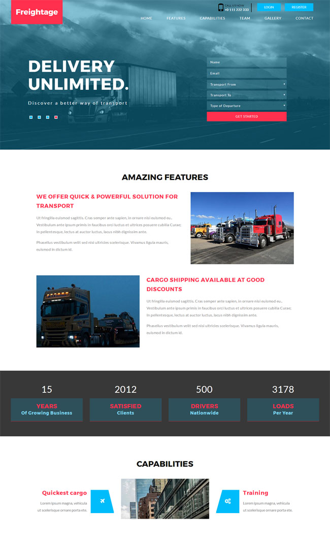 货物运输企业网站模板（物流公司网站模板）
