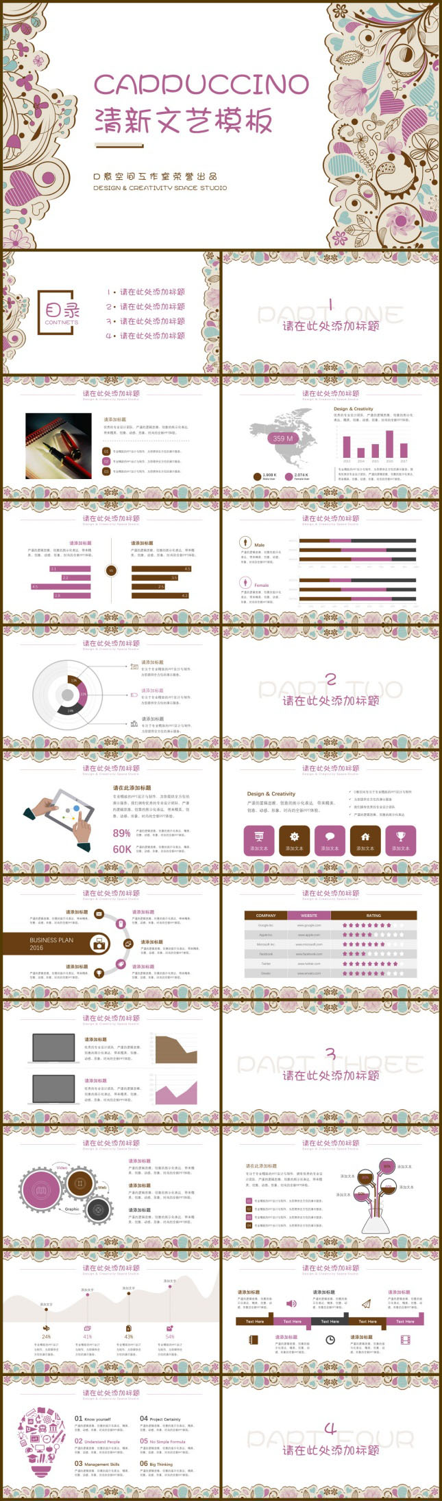 清新文艺教学培训PPT模板