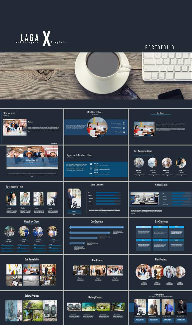 欧美风图文排版工作汇报ppt模板下载