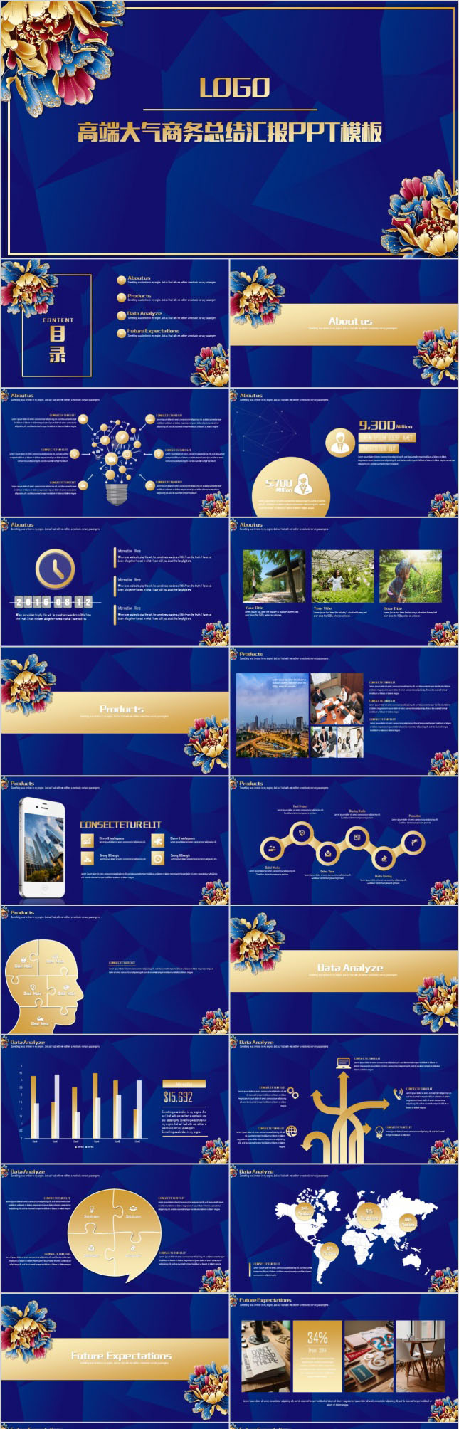 高端大气商务总结汇报PPT模板