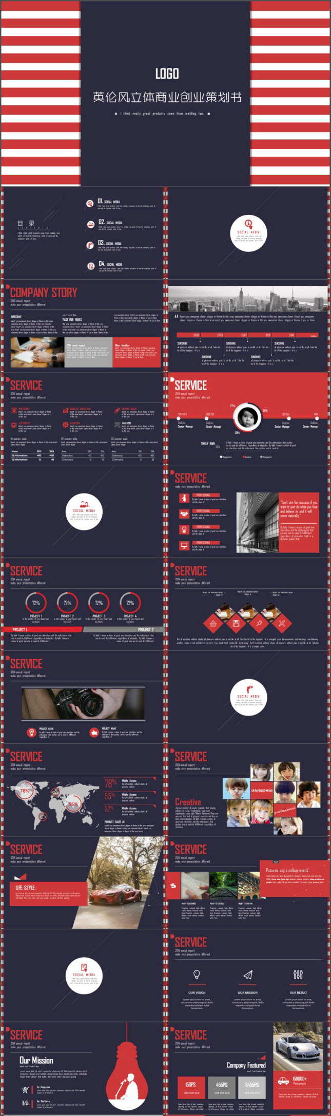 英伦风创业商业计划书PPT模板