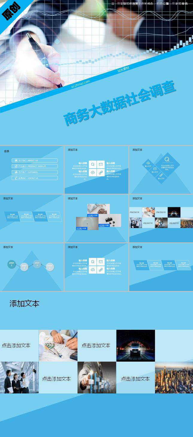 商务大数据社会调查ppt模板