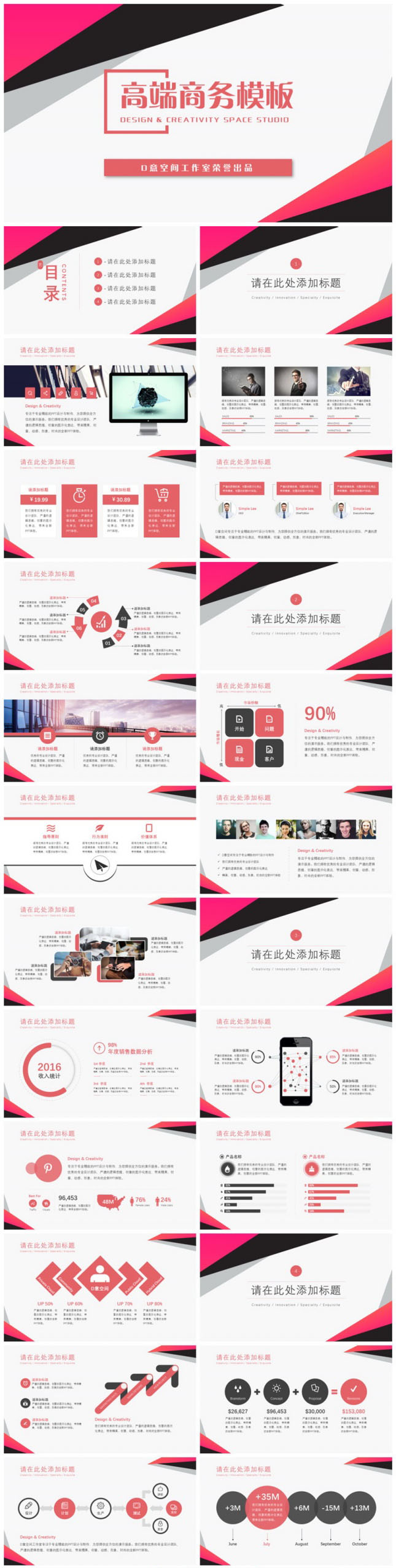 高端商务年终总结PPT模板