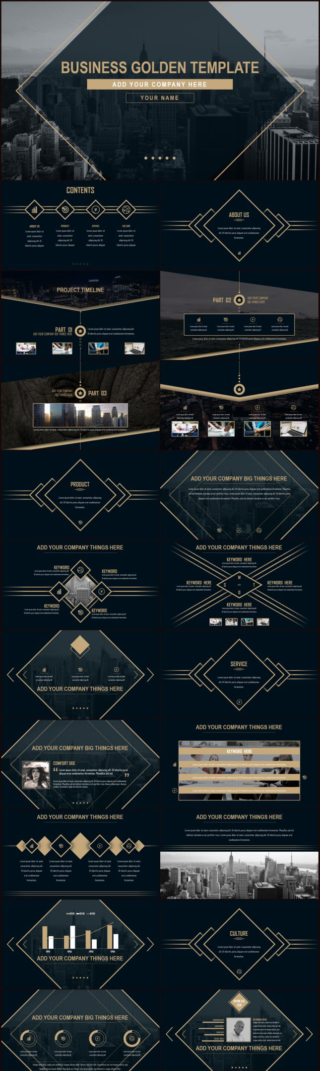 低调金商业计划PPT模板