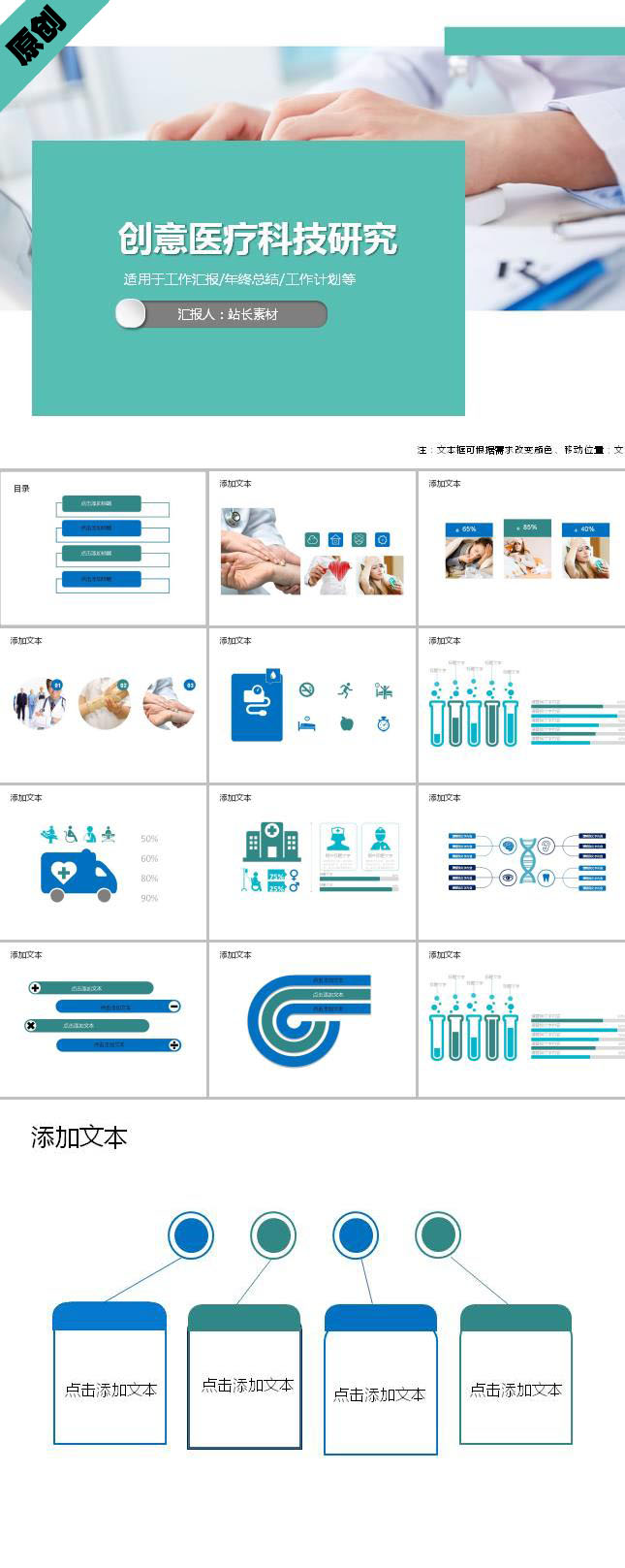 创意医疗科技研究ppt模板