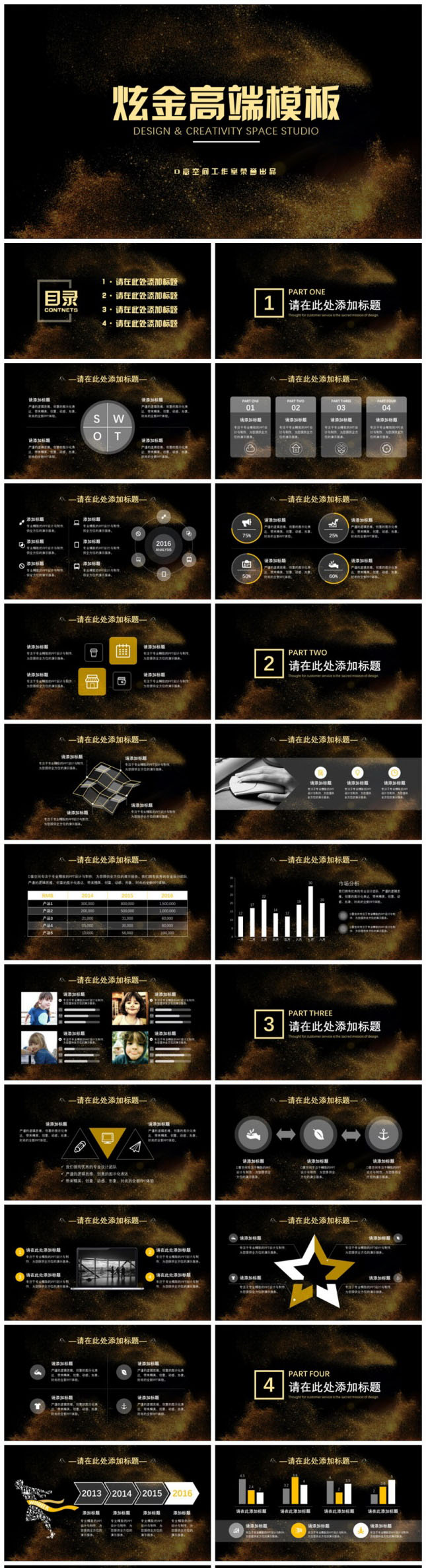 炫金高端财务计划报表PPT模板