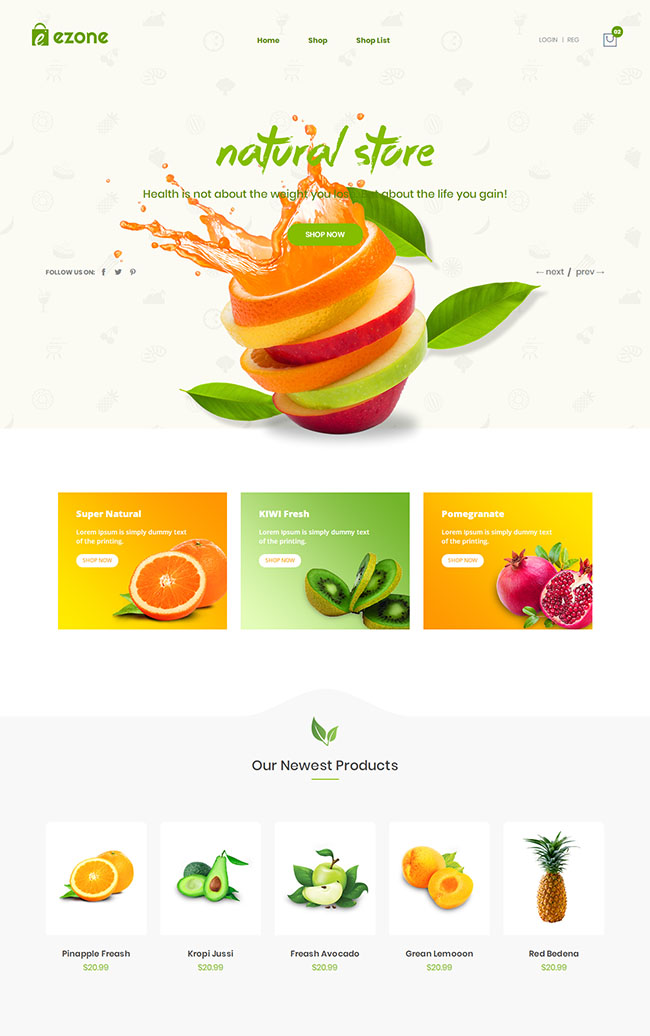 水果生鲜超市网站模板（水果商城网站模板）