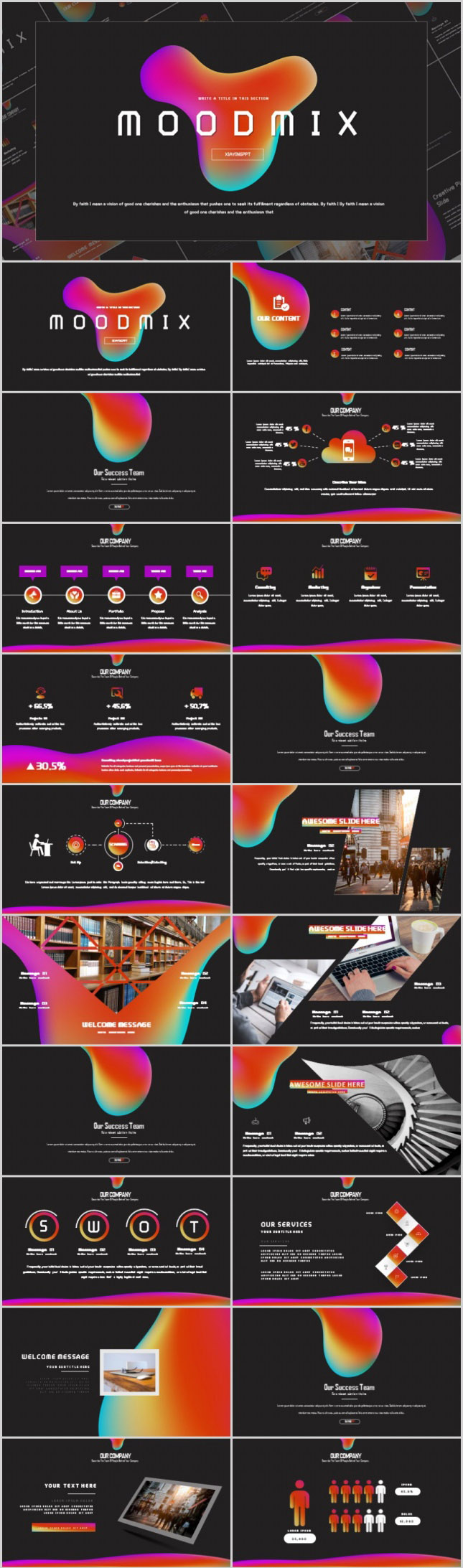欧美商业主题汇报PPT模板