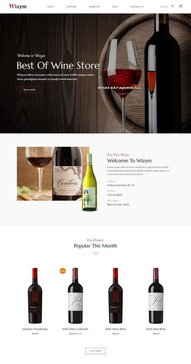 葡萄酒网上商城网站模板（葡萄酒网页）
