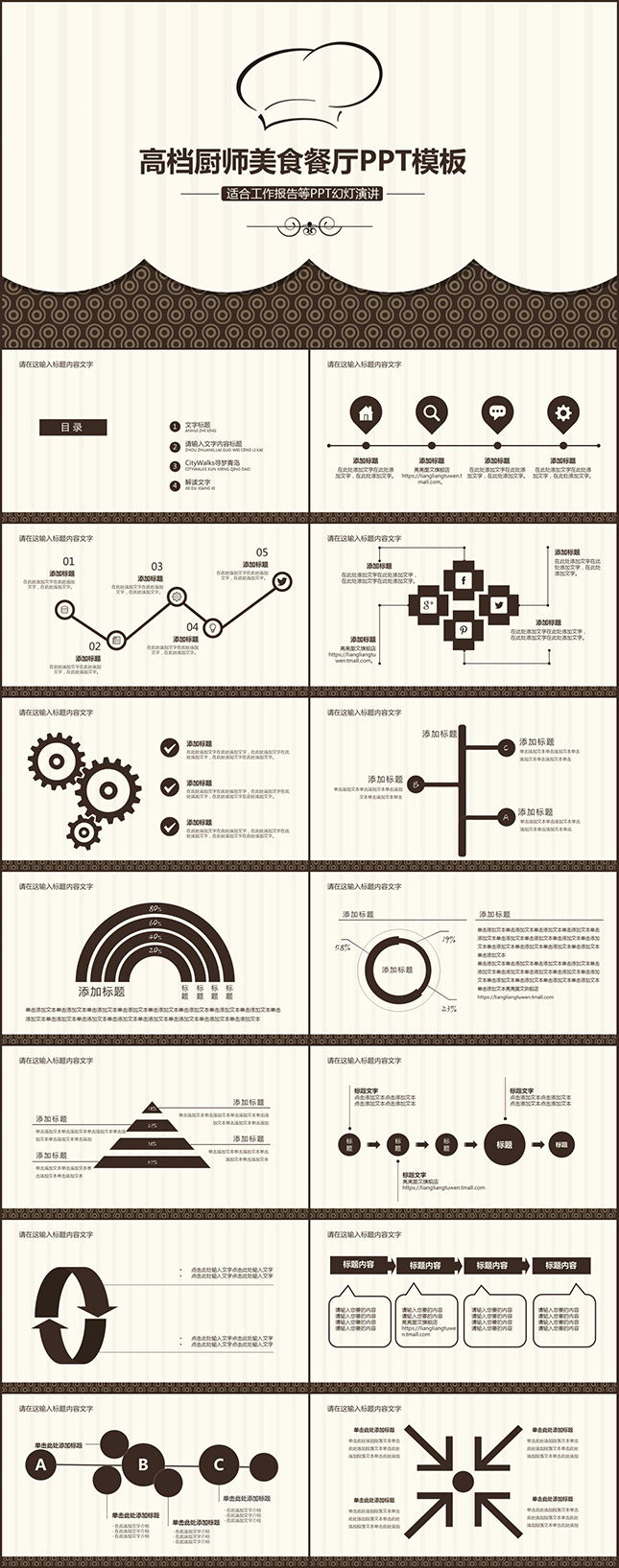 高档厨师美食餐厅加盟计划书PPT模板