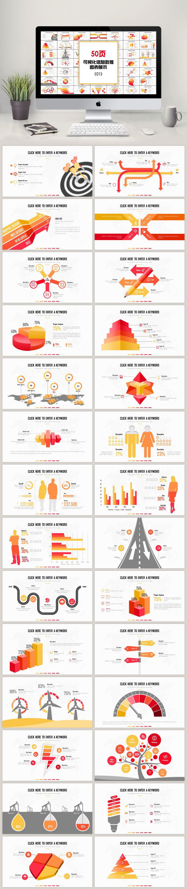 可视化信息数据PPT图表
