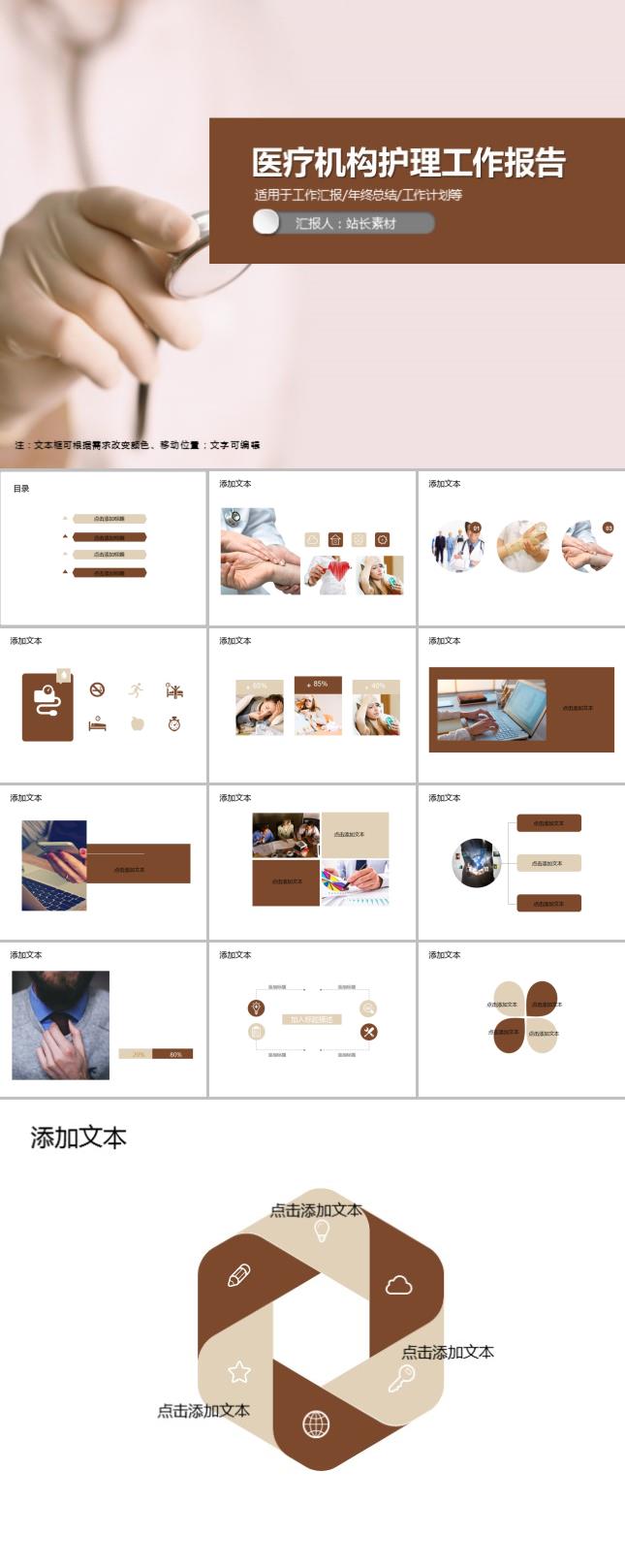 医疗机构护理工作报告PPT模板