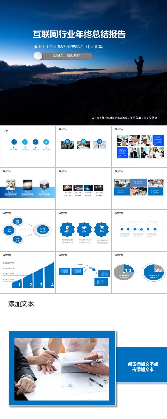 互联网行业年终总结报告PPT模板