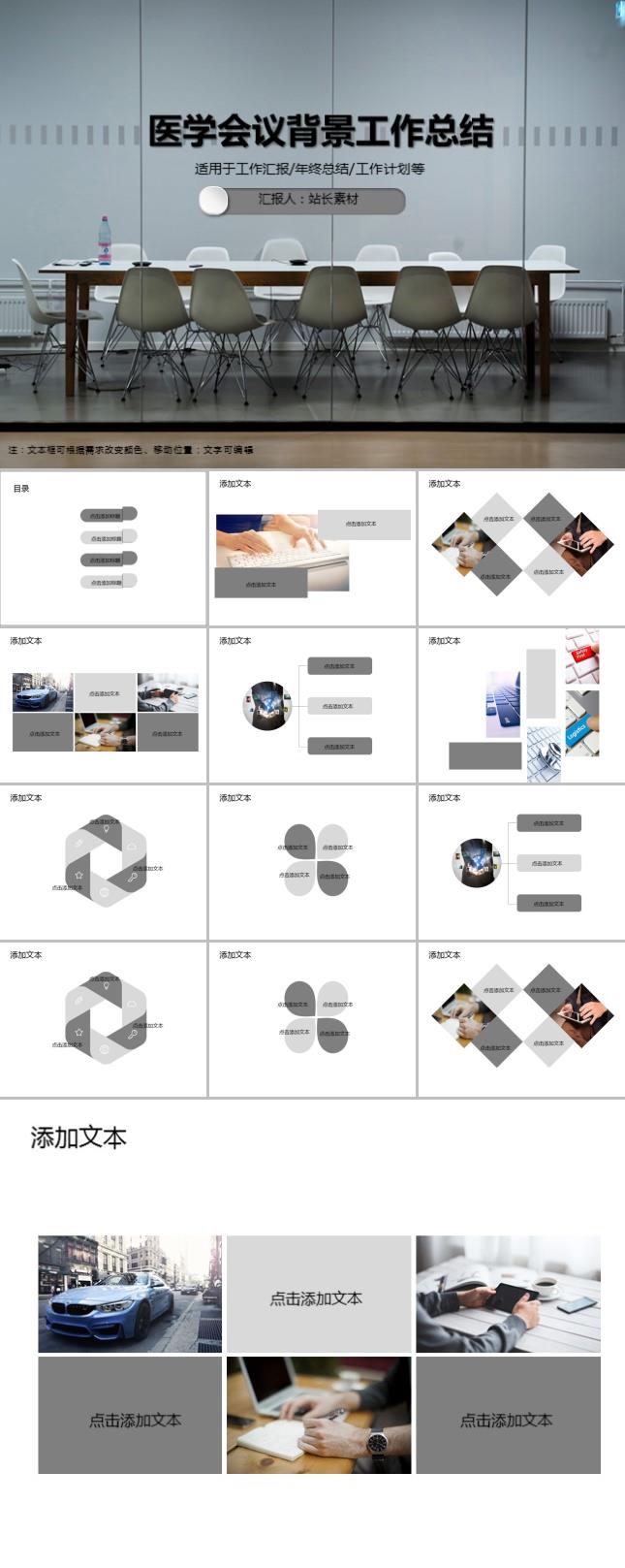 医学会议背景工作总结PPT模板