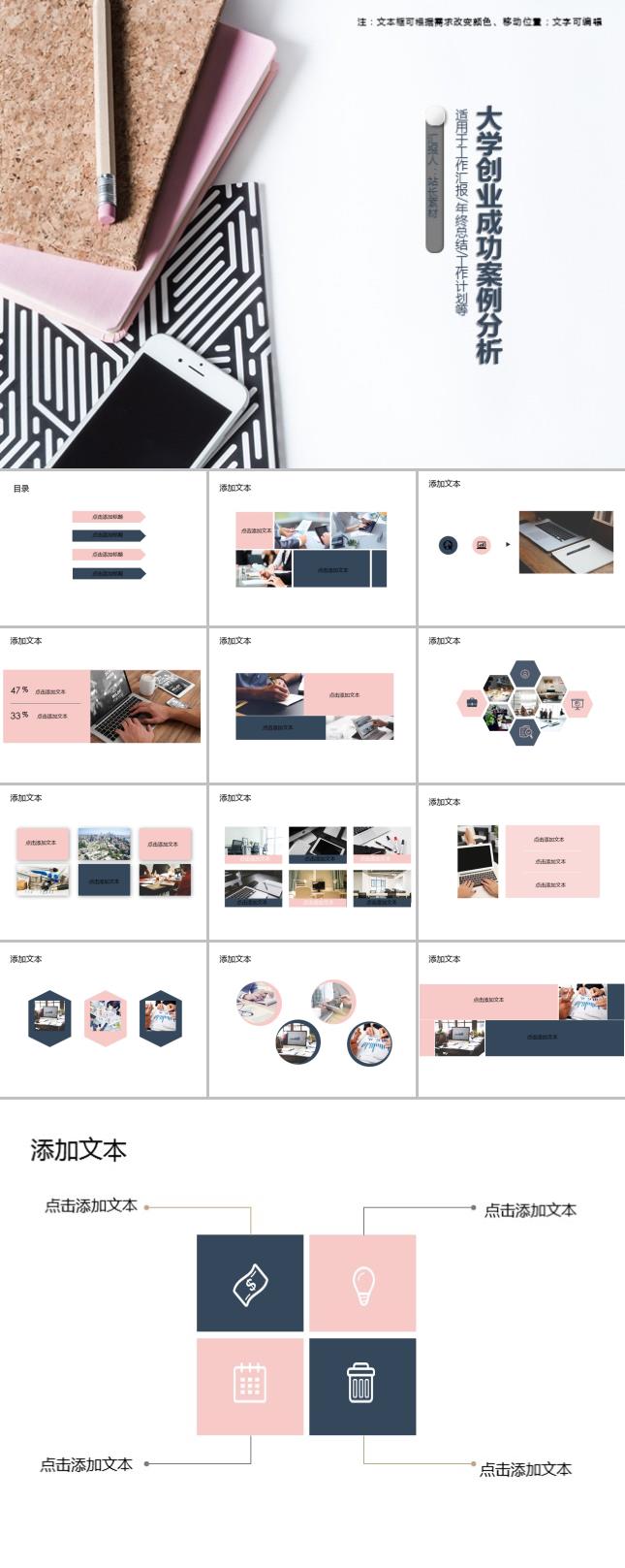 大学创业成功案例分析PPT模板