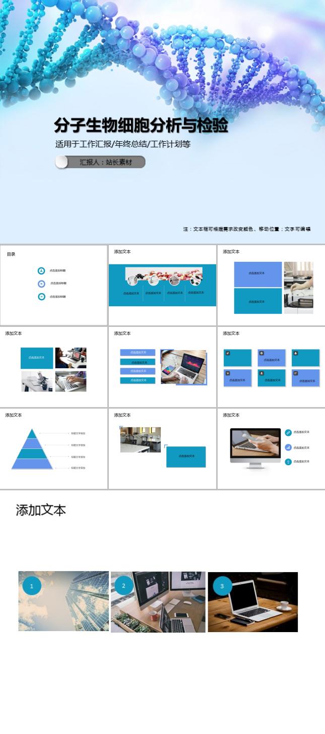 分子生物细胞分析与检验PPT模板