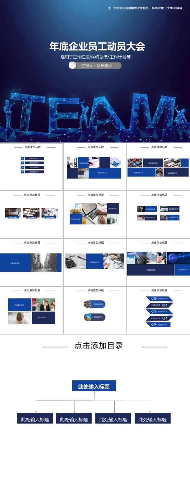 年底企业员工动员大会PPT模板
