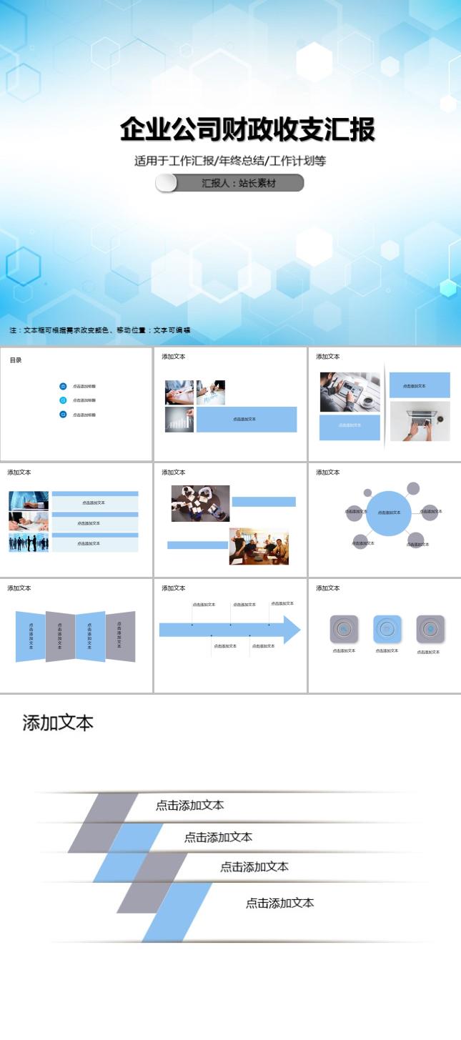 企业公司财政收支汇报PPT模板