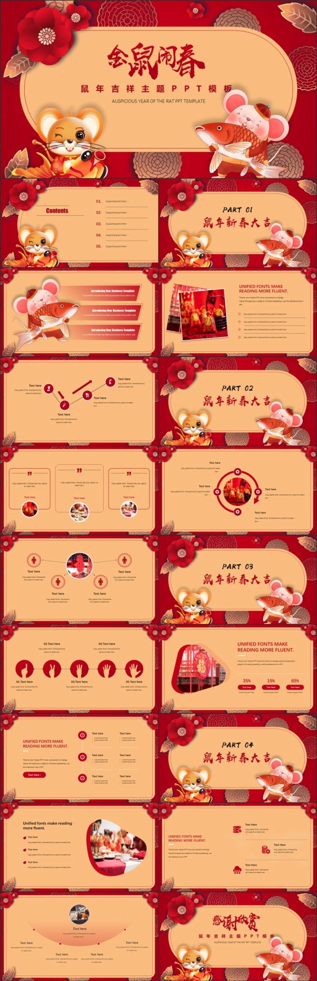 鼠年吉祥活动主题PPT模板