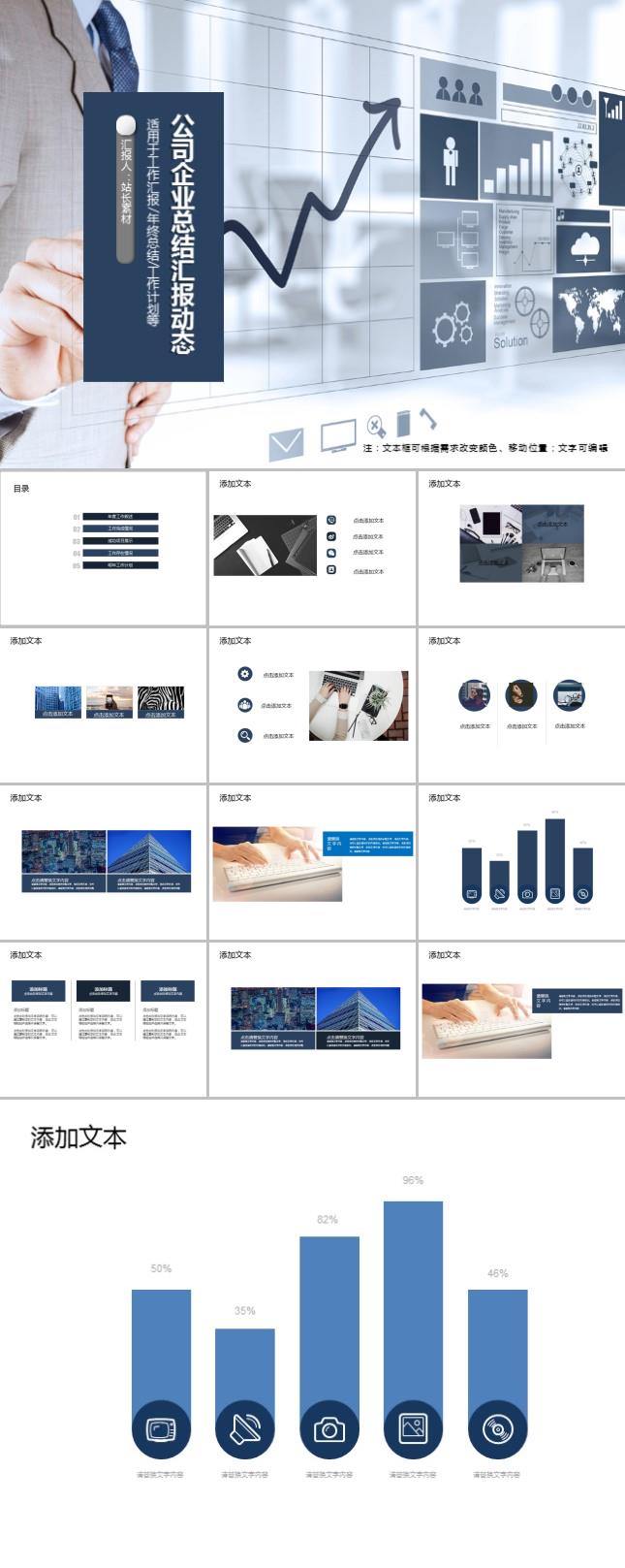 公司企业总结汇报动态PPT模板