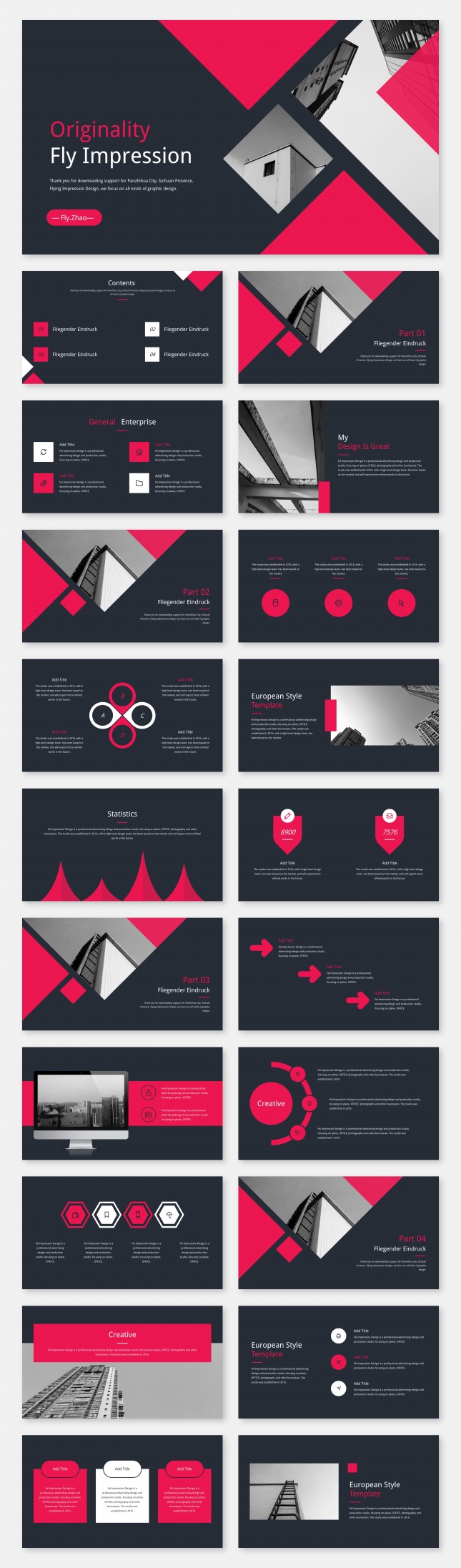 欧美风工作总结计划PPT模板