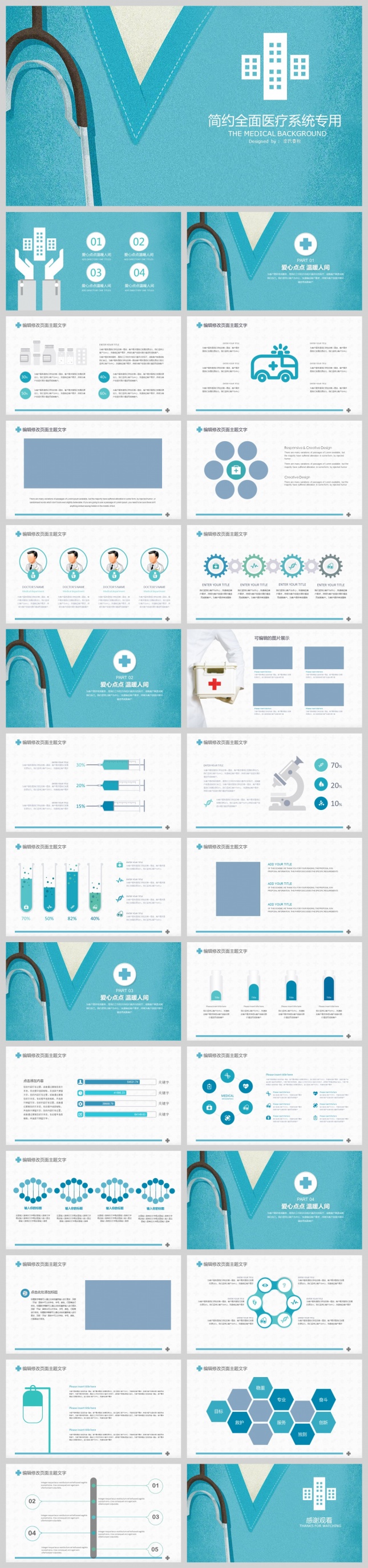 医院医生护士卫生系统PPT模板