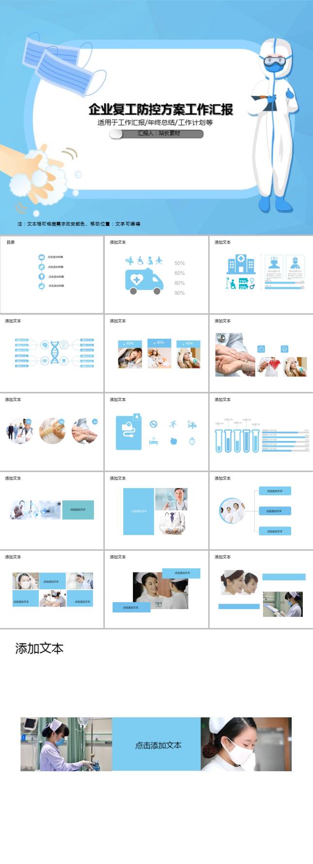 企业复工防控方案工作汇报PPT模板