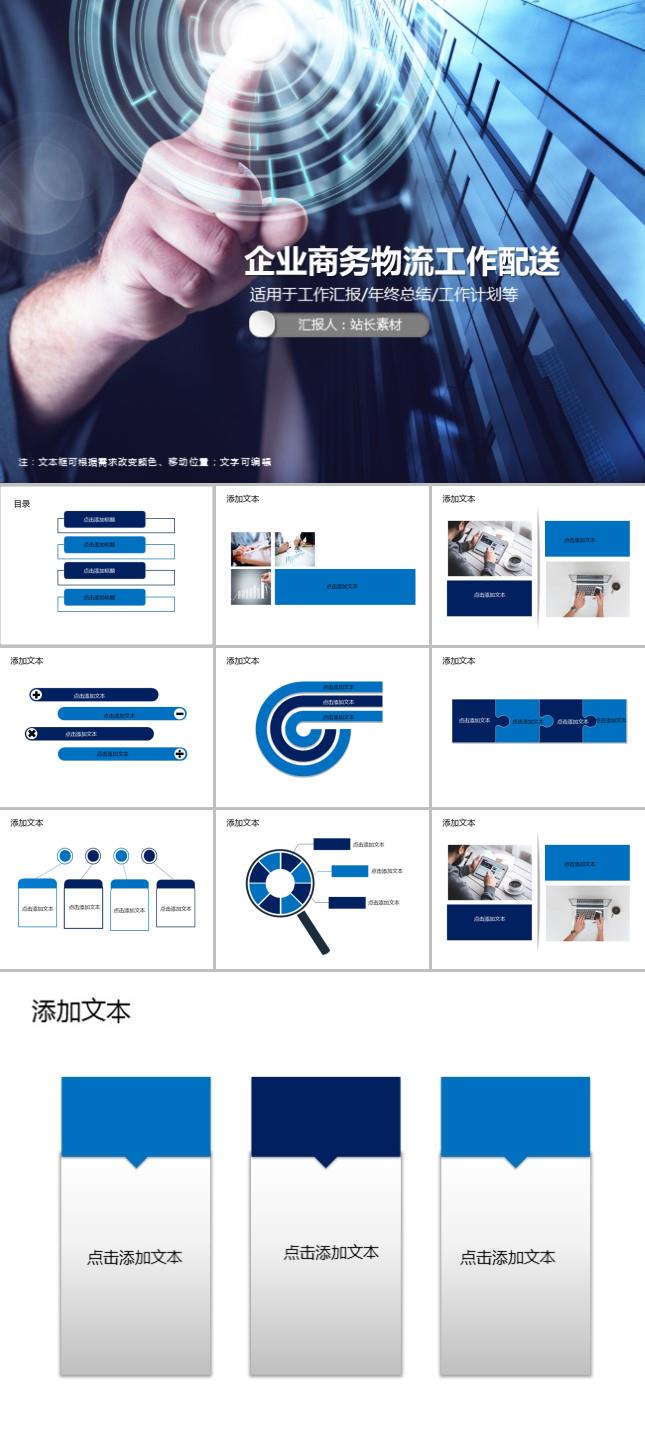 企业商务物流工作配送PPT模板