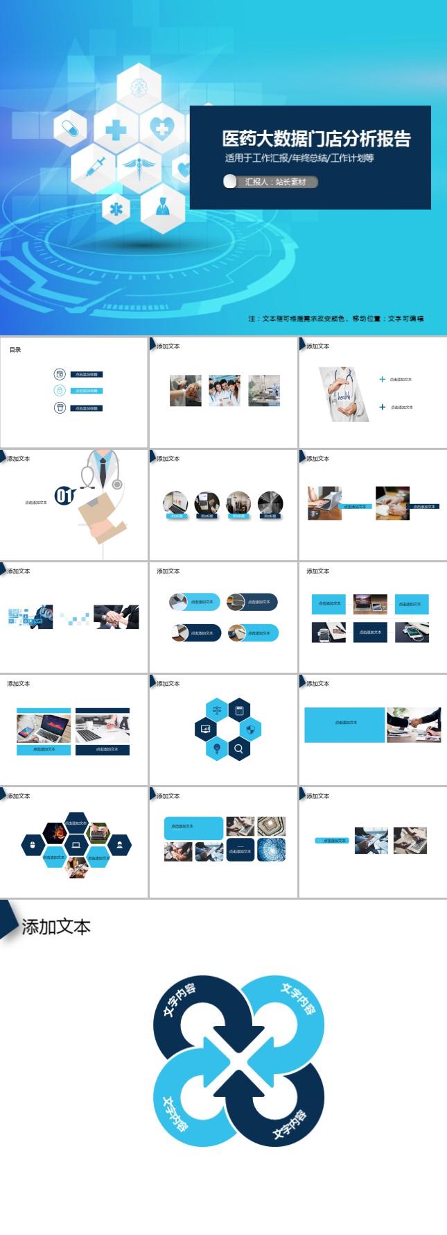 医药大数据门店分析报告PPT模板