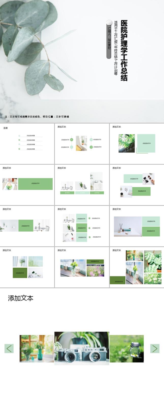 医院护理学工作总结PPT模板