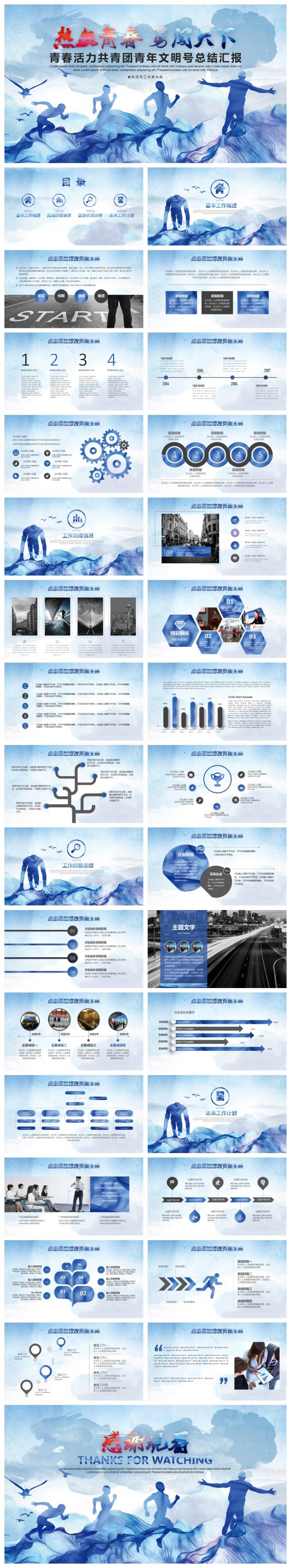 共青团青年文明号总结汇报PPT模板