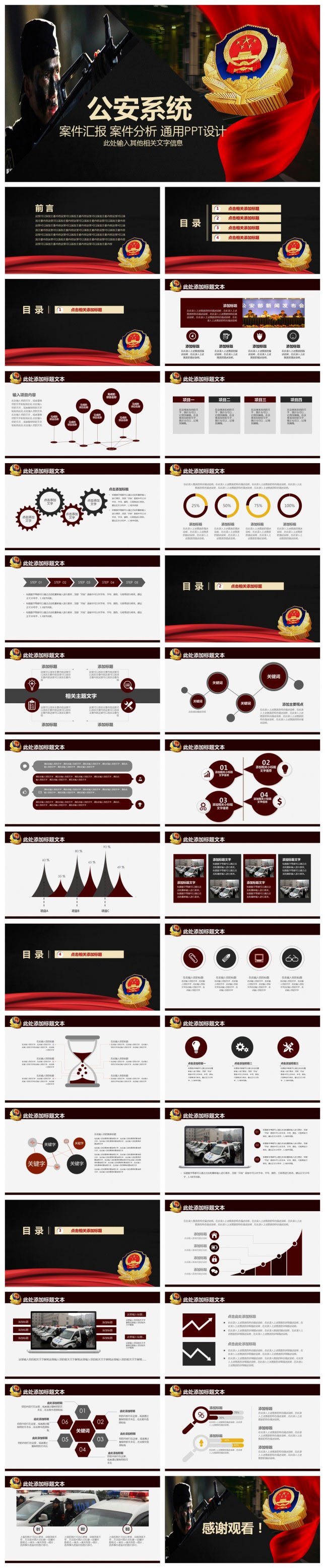 公安系统案件报告PPT通用模板