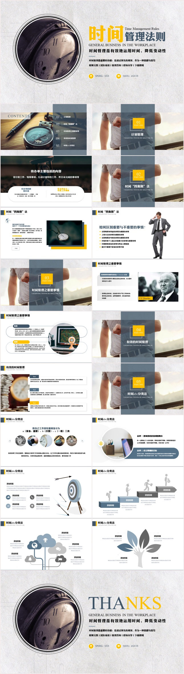 时间管理法则PPT模板