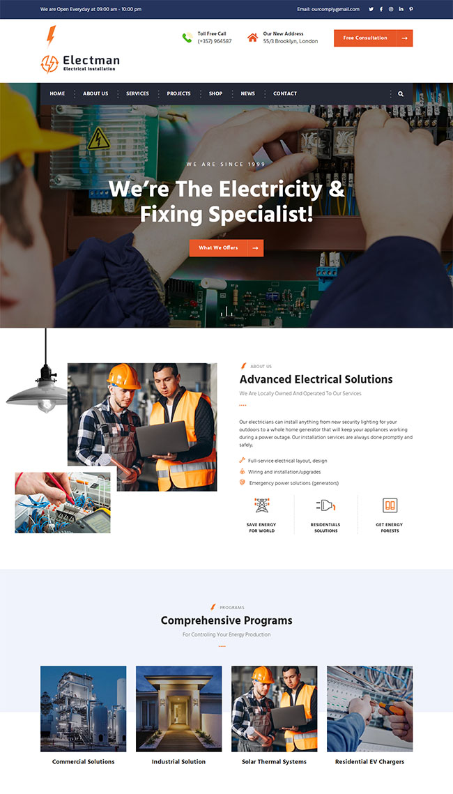 电力设施维修企业网模板（电力检修方案模板）