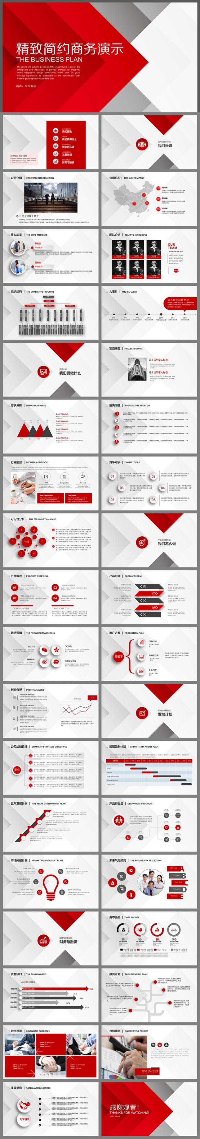精致简约结构完整商务演示PPT模板