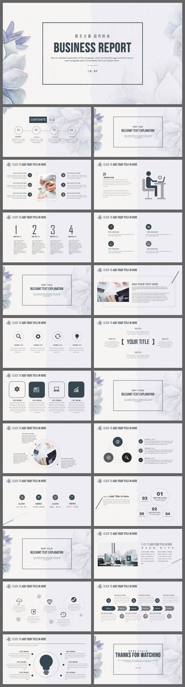 欧美商务风总结报告企业培训PPT模板