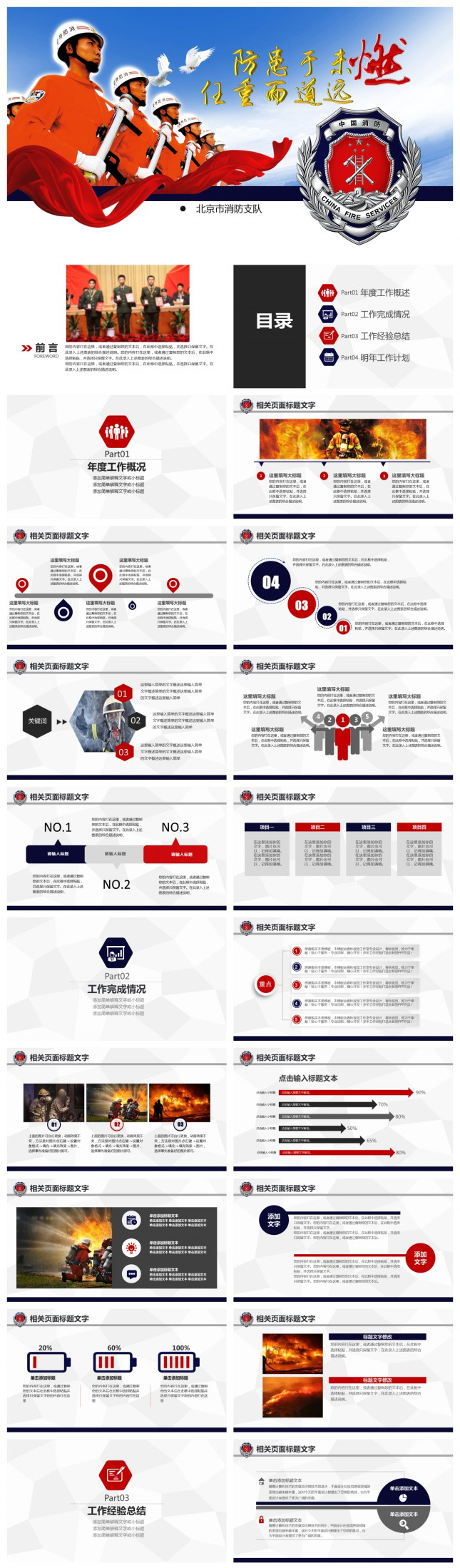 庄重大气消防系统专用PPT模板