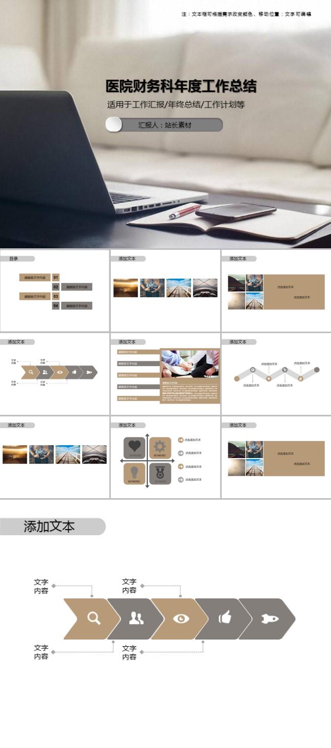 医院财务科年度工作总结PPT模板