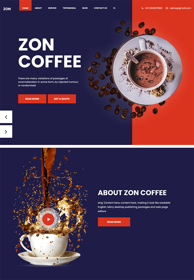 咖啡休闲食品企业网站模板（咖啡产品信息）