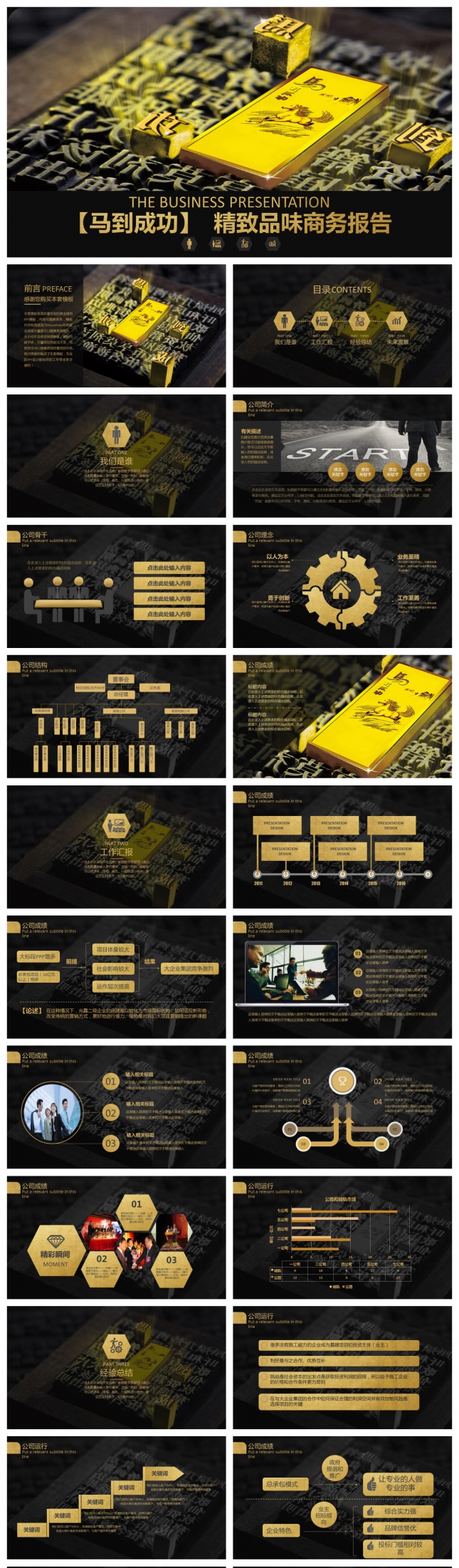 马到成功计划总结商业报告PPT模板