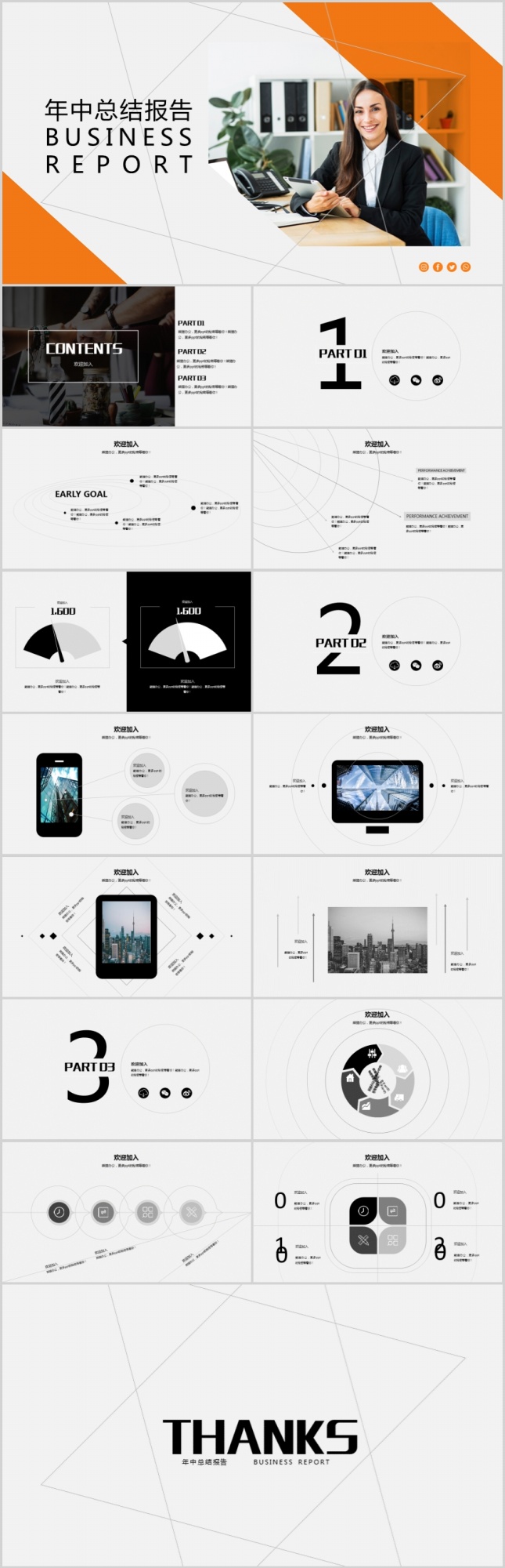 企业年终工作计划总结PPT模板