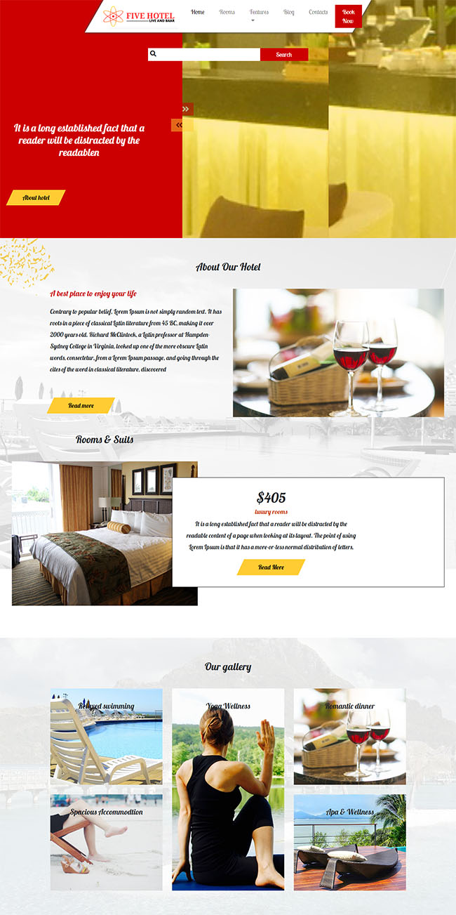 星级酒店管理企业网站模板（酒店网站设计模板）