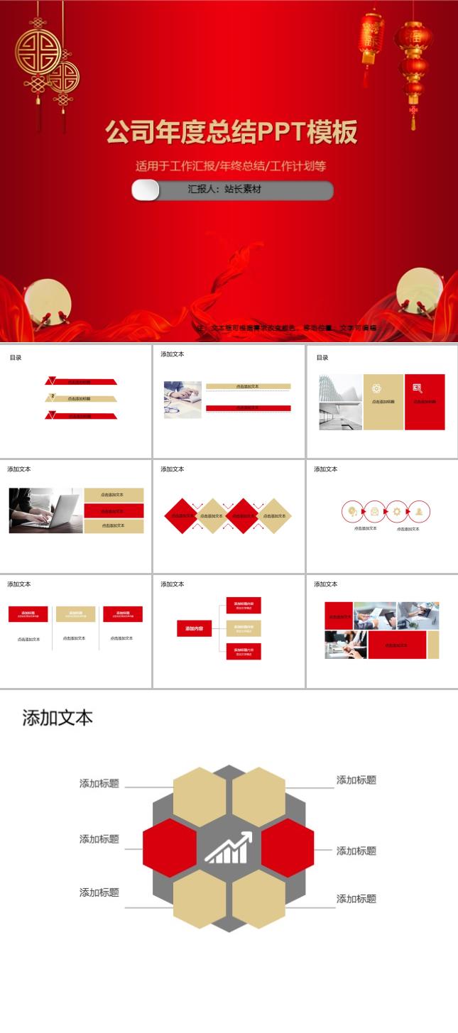 公司年度总结PPT模板