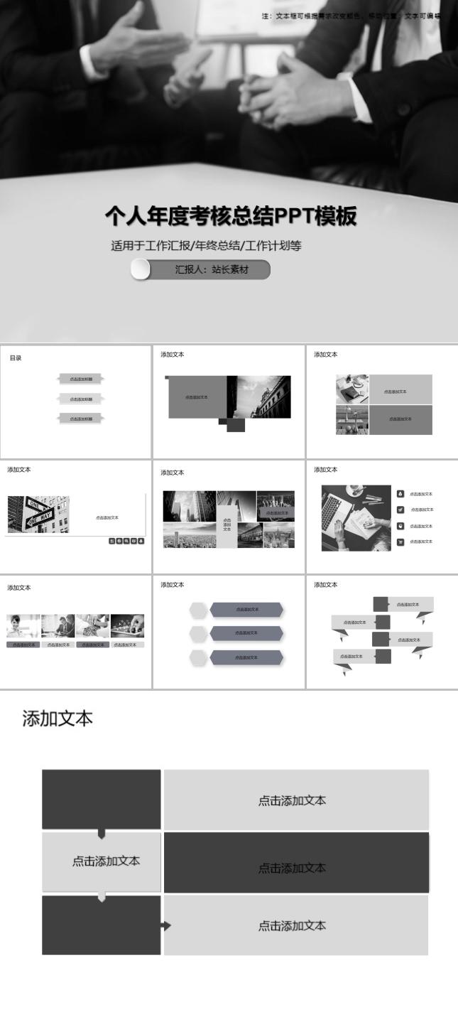 个人年度考核总结PPT模板