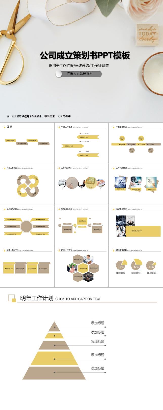 公司成立策划书PPT模板