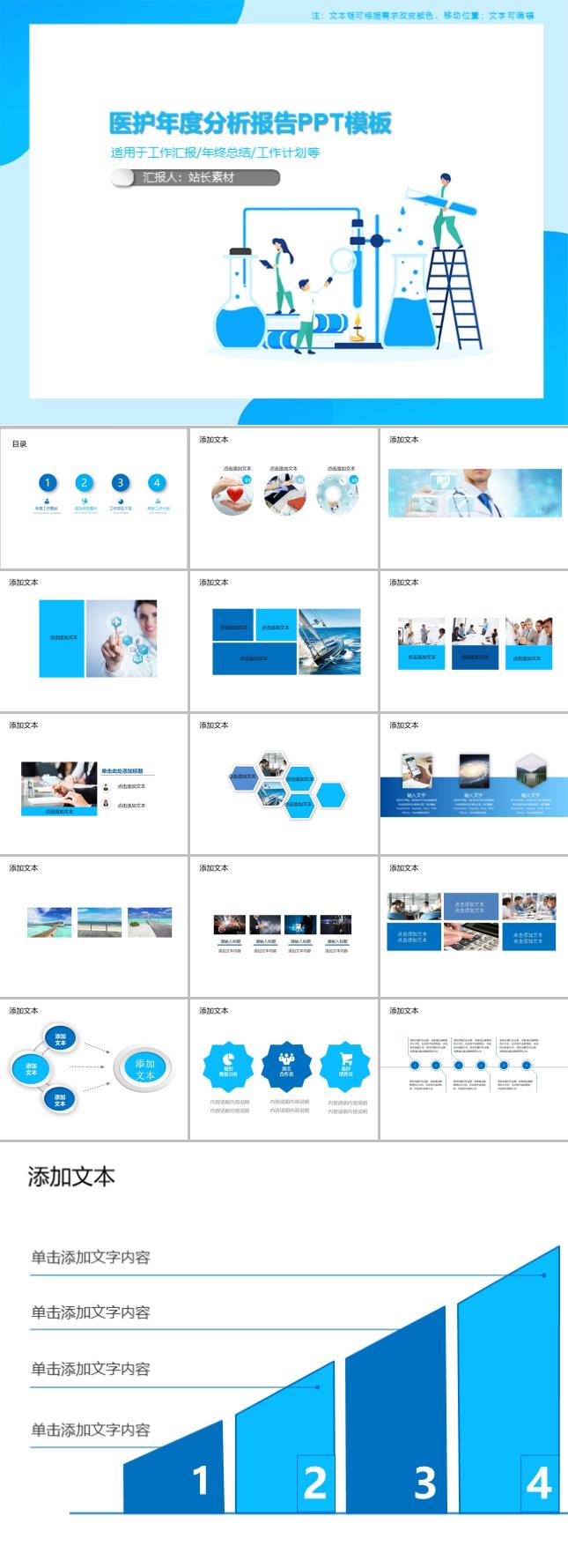 医护年度分析报告PPT模板