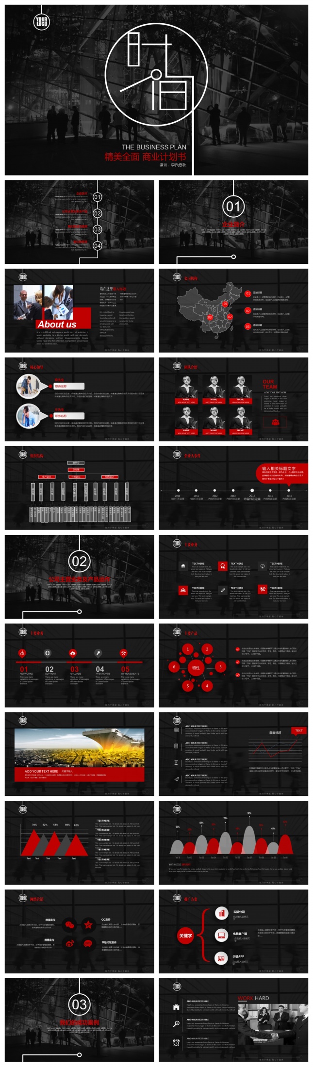 简约全面商务策划创业计划书PPT模板