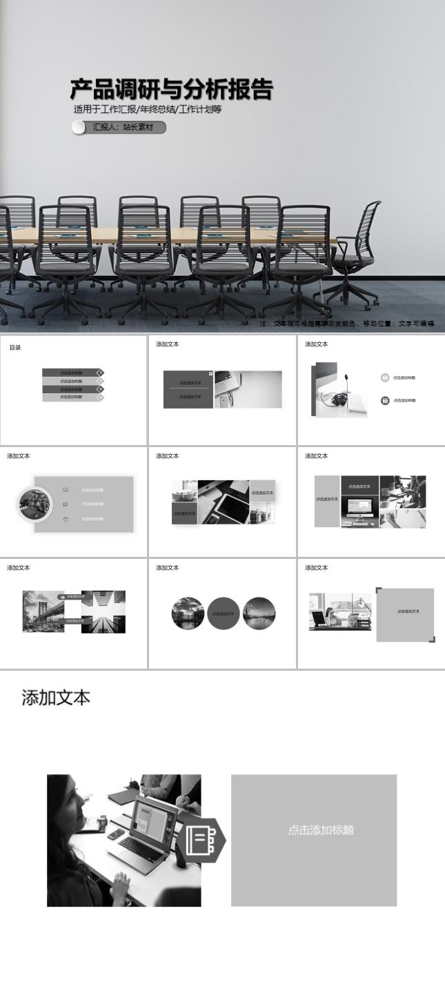 产品调研与分析报告PPT模板