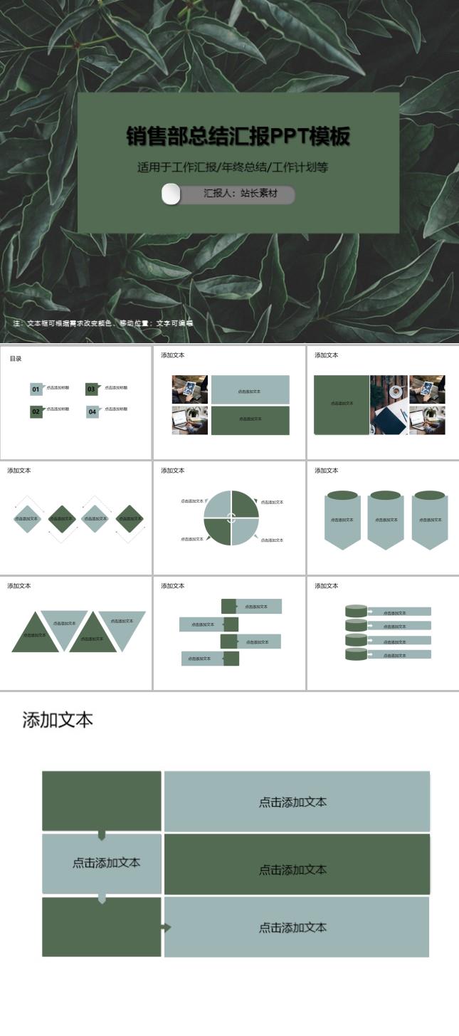 销售部总结汇报PPT模板